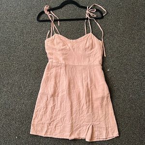 Blush pink flowy dress with tie straps